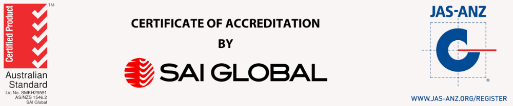 Certificate of Accreditation by SAI GLOBAL